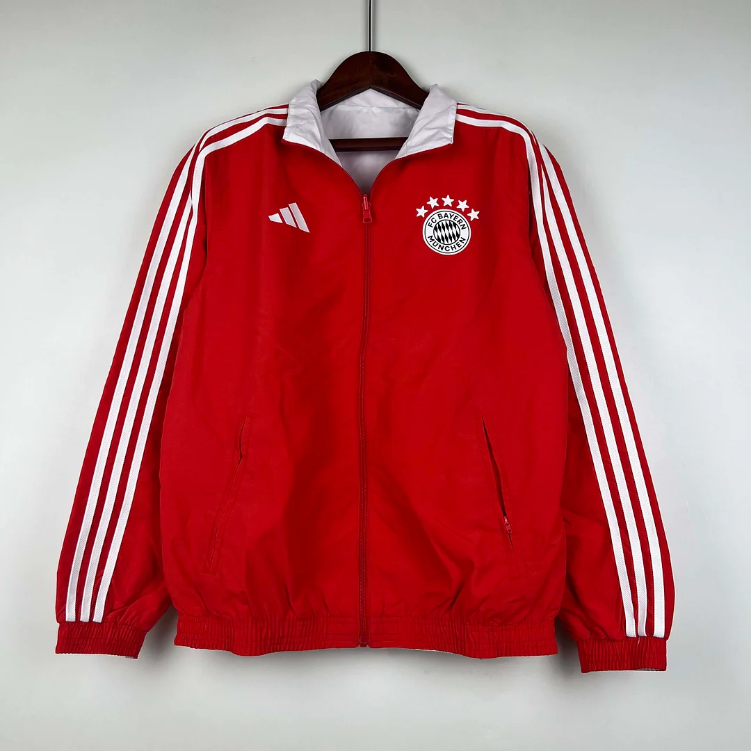 2023-2024 Bayern Munich Reversible Windbreaker （Red-white）Soccer Jersey 1:1 Thai Quality - view 3