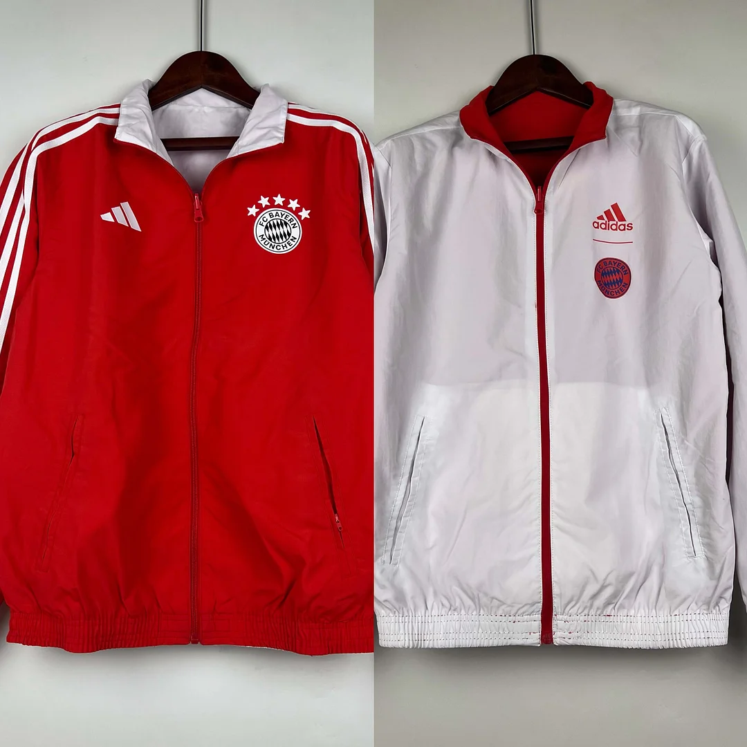2023-2024 Bayern Munich Reversible Windbreaker （Red-white）Soccer Jersey 1:1 Thai Quality - view 13