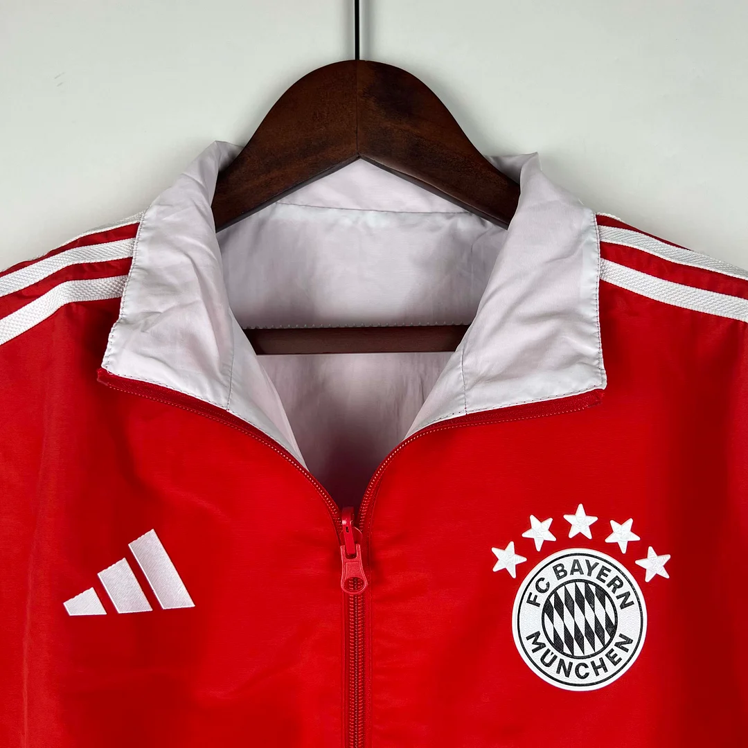 2023-2024 Bayern Munich Reversible Windbreaker （Red-white）Soccer Jersey 1:1 Thai Quality - view 5