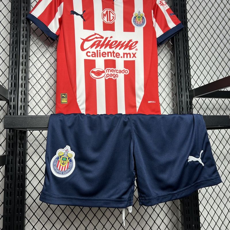 24-25 Chivas  Home Soccer Kids kit Jersey+Shorts - view 8