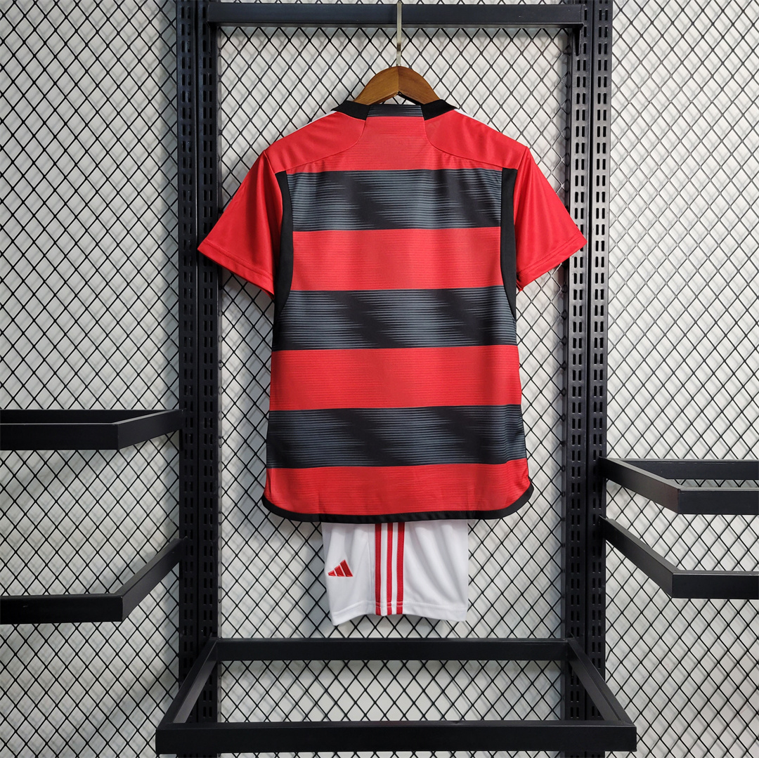 23-24 CR Flamengo Home Jersey Kids Kit Jersey+Shorts - view 3