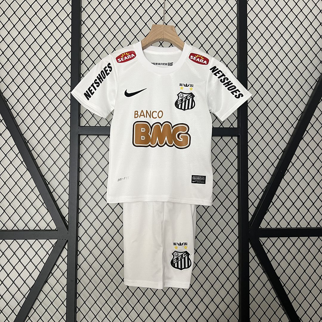 2011/12 Santos FC Home Retro Kids Kit Jersey+Shorts
