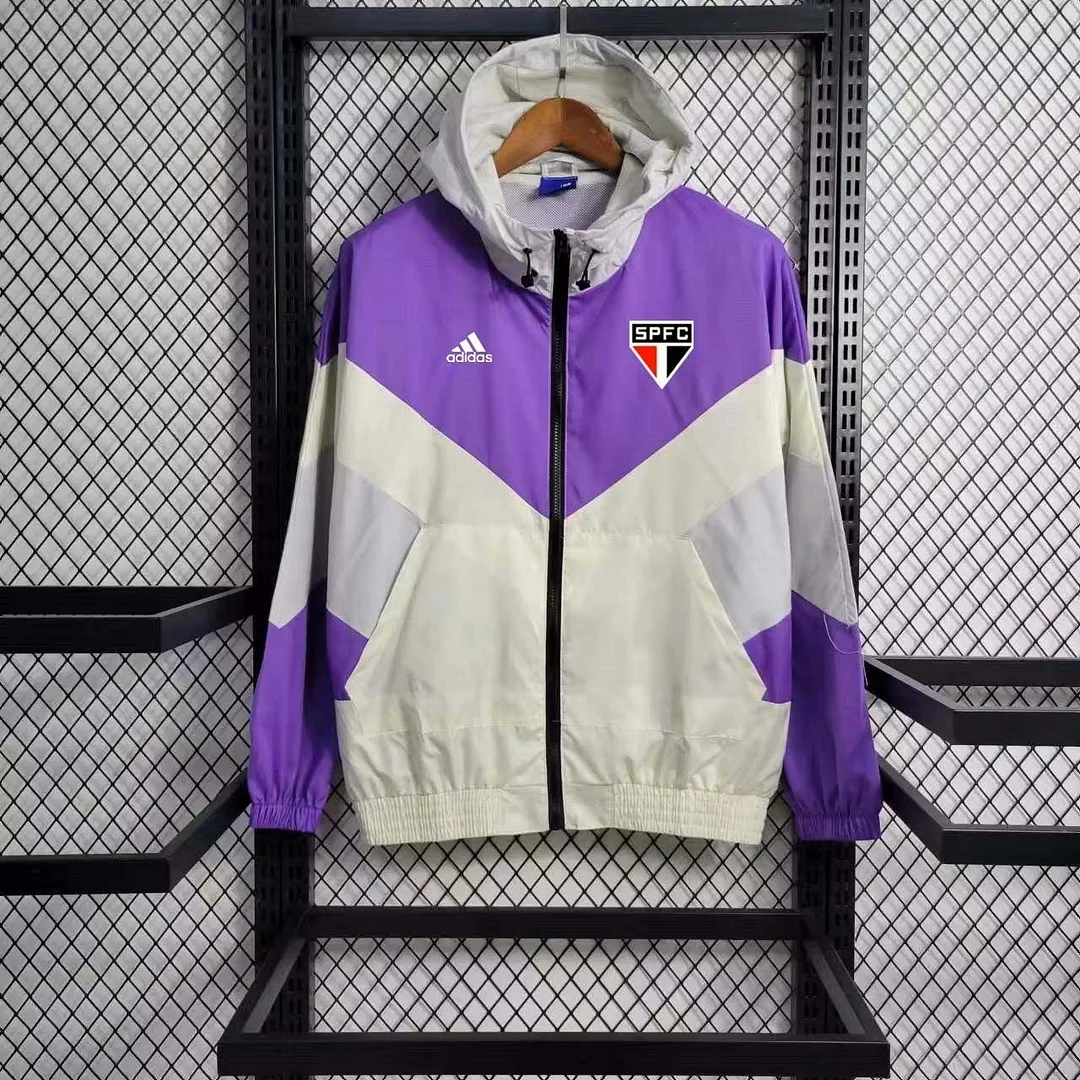 2023 São Paulo Windbreaker Purple Soccer Jersey 1:1 Thai Quality