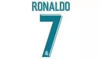 Ronaldo #7 Real Madrid 2017-2018 Home Football Nameset for shirt - view 1