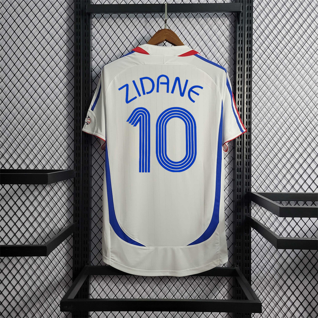 2006 France Zidane #10 World Cup Away Retro Jersey