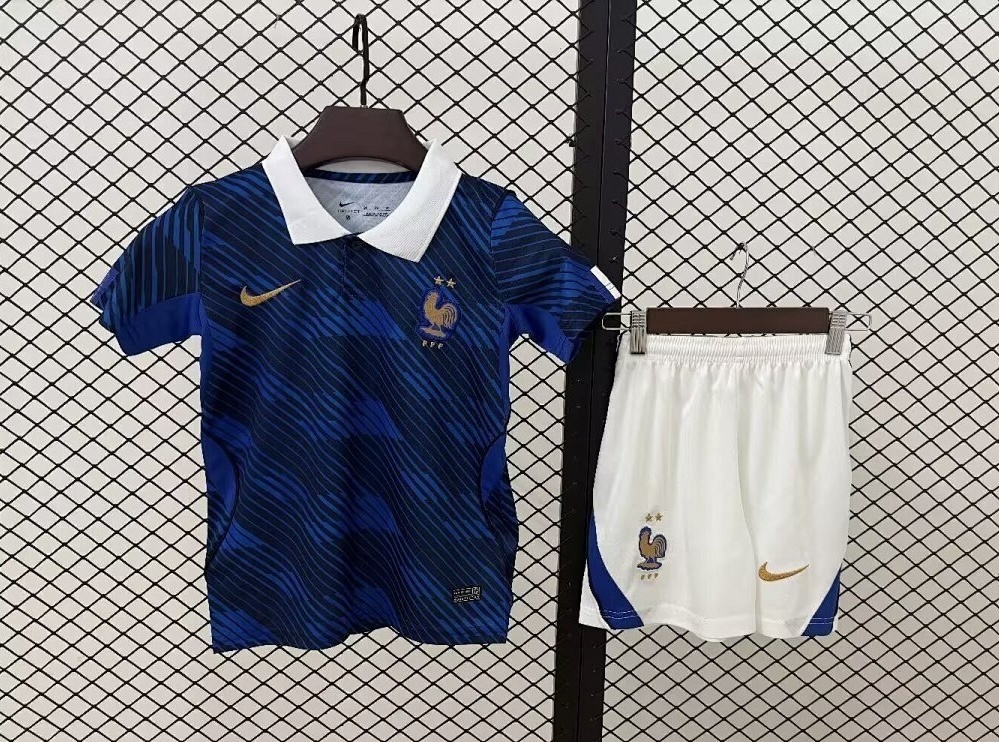2026 France Home World Cup Soccer Kids Kit Jersey+Shorts - gallery
