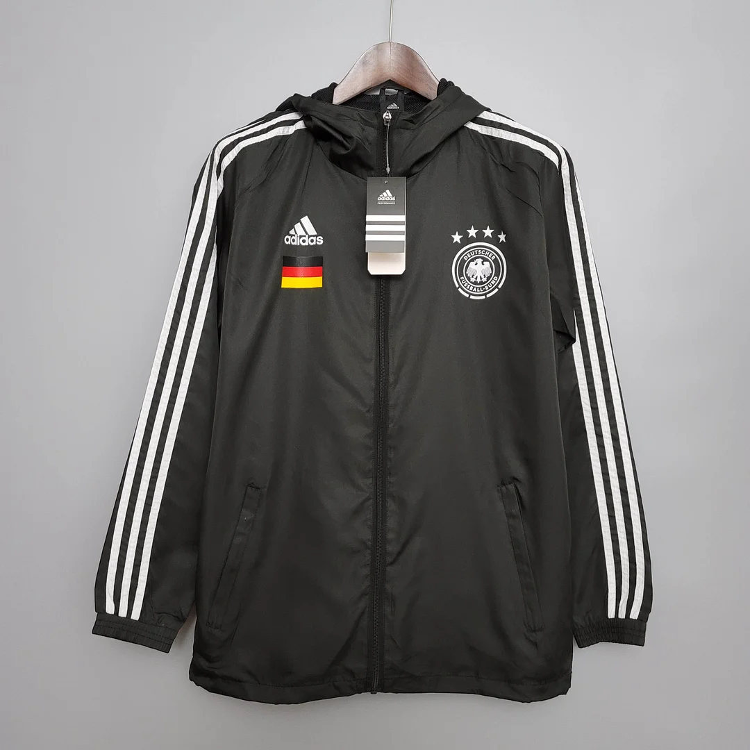 2021 Windbreaker Soccer Jersey Germany Black - gallery