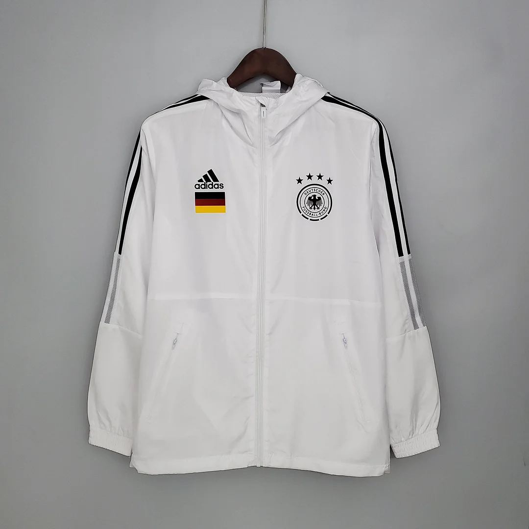 2021 Windbreaker Soccer Jersey Germany White - gallery