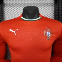 2025 Portugal  Home Soccer Jersey Player Version Long Sleeve - view 6