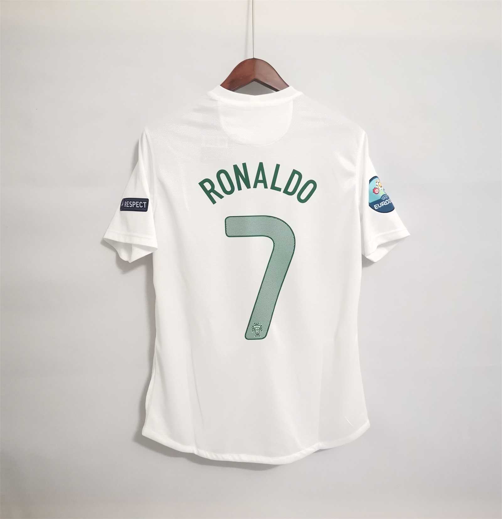 2012 Portugal Ronaldo #7  Euro Cup Away Retro Jersey