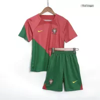 2022 Portugal World Cup Home Soccer Kids Kit Jersey+Shorts - view 1