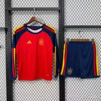 2026 Spain Home World Cup Soccer Kids Kit Long Sleeve Jersey+Shorts - view 1