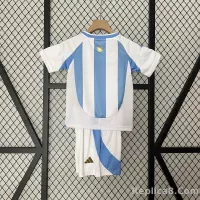 2023/24 Argentina Copa America Home Soccer Kids Kit Jersey+Shorts - view 3