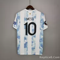 2020 Argentina Home Soccer Jersey Messi#10 With the Patches Fan Version - view 3