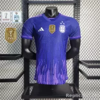 2022 Argentina World Cup Champion Edition 3 stars Away Jersey Player Version - view 1