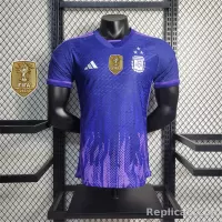 2022 Argentina World Cup Champion Edition 3 stars Away Jersey Player Version - view 3