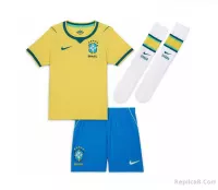 2026 Brazil Home World Cup Football Kids Full Kit Jersey+Shorts+Socks - view 1