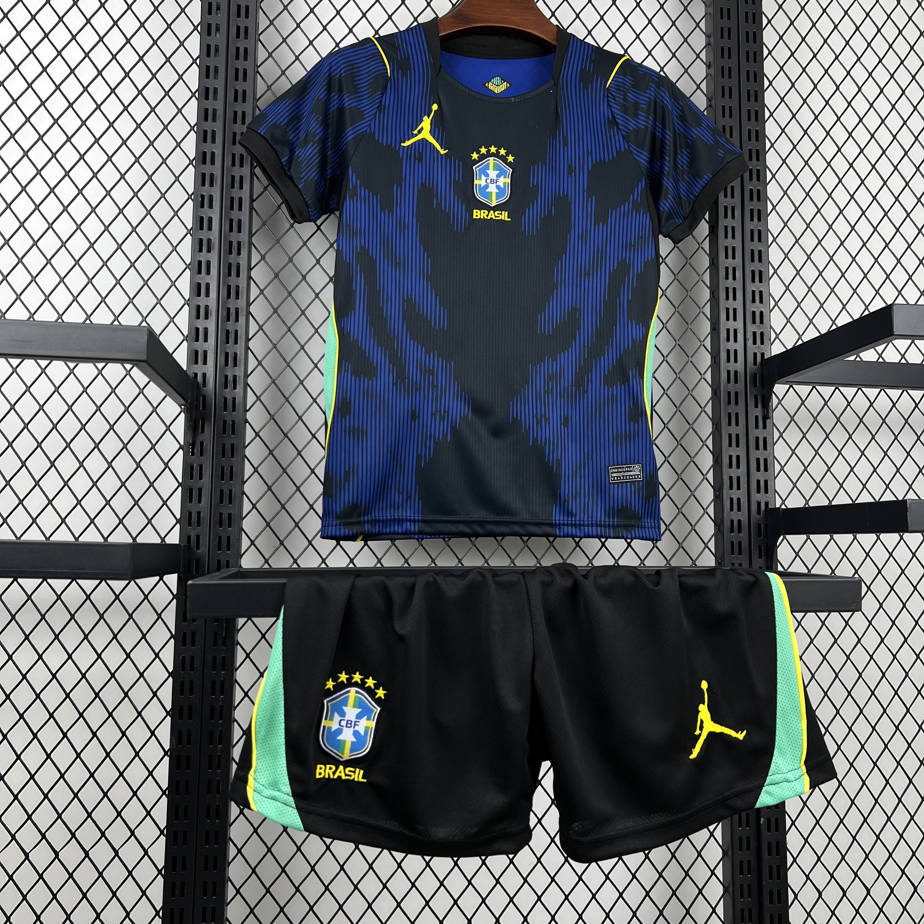2026 Brazil Away World Cup Football Kids Kit Jersey+Shorts - gallery