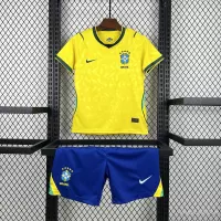 2026 Brazil Home World Cup Football Kids Kit Jersey+Shorts - view 1