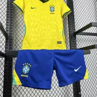 2026 Brazil Home World Cup Football Kids Kit Jersey+Shorts - view 3