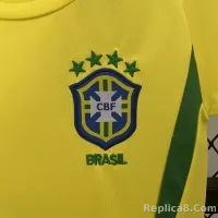 2002 Brazil World Cup Home Retro Kids Kit Jersey+Shorts - view 4