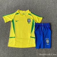 2002 Brazil World Cup Home Retro Kids Kit Jersey+Shorts - view 6