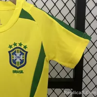 2002 Brazil World Cup Home Retro Kids Kit Jersey+Shorts - view 10