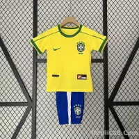 1998 Brazil World Cup Home Retro Jersey Kids Kit +Shorts - view 1