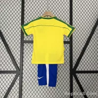 1998 Brazil World Cup Home Retro Jersey Kids Kit +Shorts - view 3