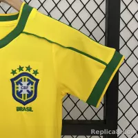 1998 Brazil World Cup Home Retro Jersey Kids Kit +Shorts - view 12