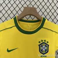 1998 Brazil World Cup Home Retro Jersey Kids Kit +Shorts - view 5