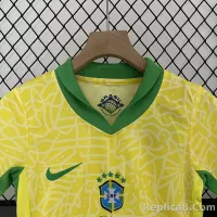 2024 Brazil Home Copa America Football Kids Kit Jersey+Shorts - view 4