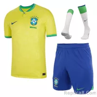 2022 Brazil World Cup Home Whole Kit Jersey+Shorts+Socks - view 1