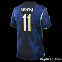 Raphinha Brazil National Team Jordan Brand 2026 Away Stadium Replica Jersey - Blue - view 3