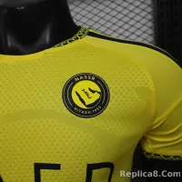 26-27 Al-Nassr Victory Home Soccer Jersey Player Version with Sponsor - view 10