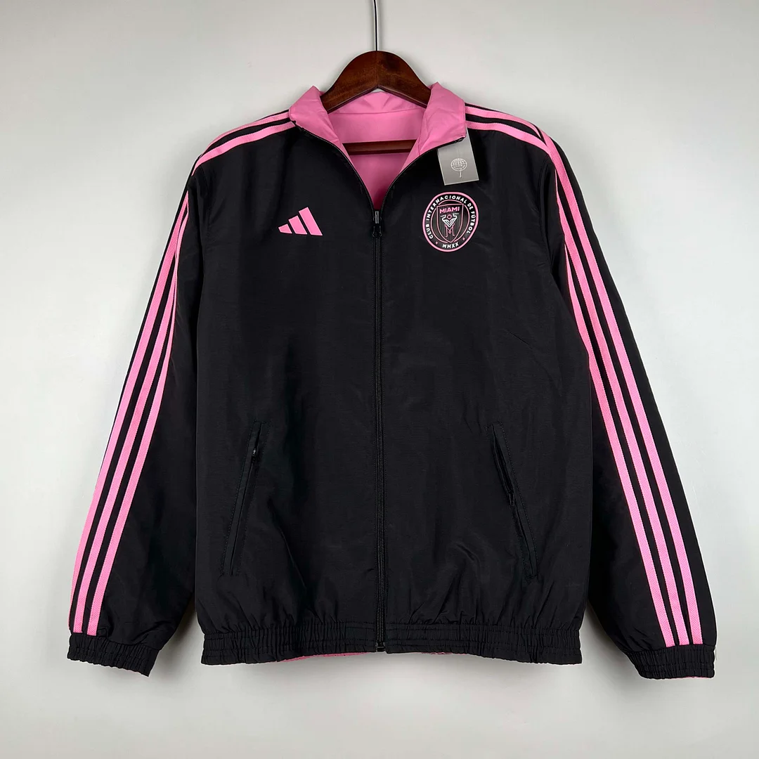 2023/2024 Inter Miami Reversible Windbreaker（black-pink）Soccer Jersey 1:1 Thai Quality - gallery