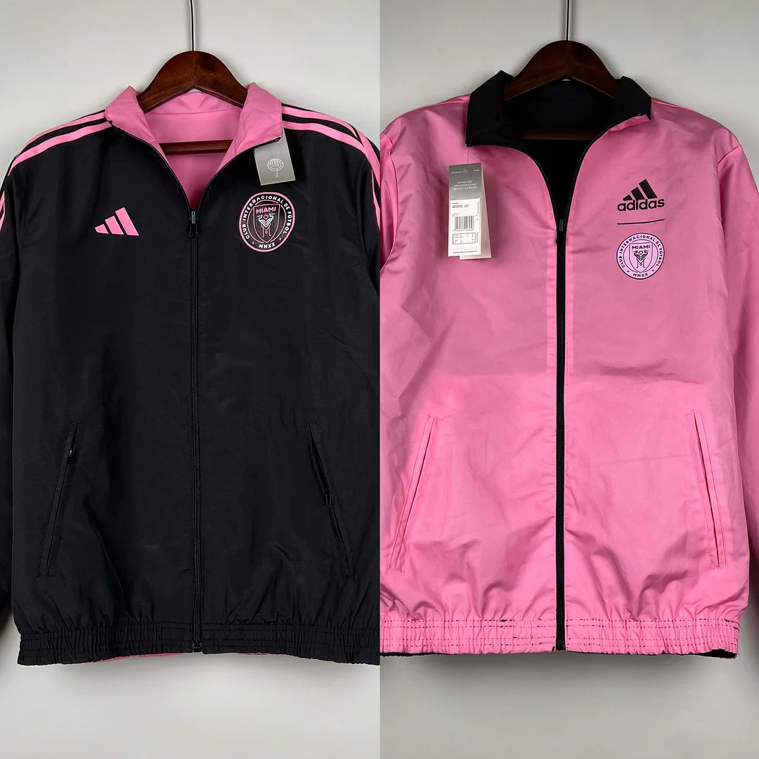 2023/2024 Inter Miami Reversible Windbreaker（black-pink）Soccer Jersey 1:1 Thai Quality - gallery