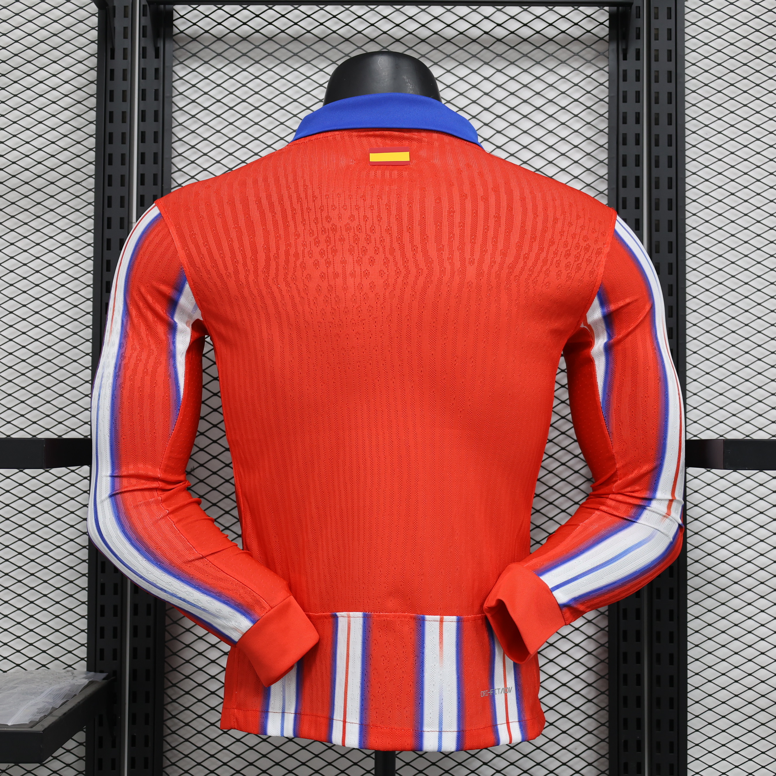 24-25 Atletico Madrid Home Soccer Jersey Player Edition Long Sleeve - view 4