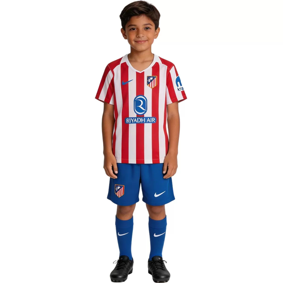 25-26 Atletico Madrid Home Soccer Full Kids Kit Jersey+Shorts - view 8