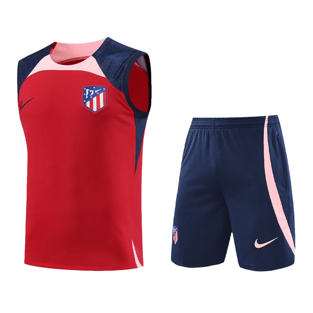 Atletico Madrid Sleeveless Training Kit (Top+Shorts) Red 2023/24 - view 8