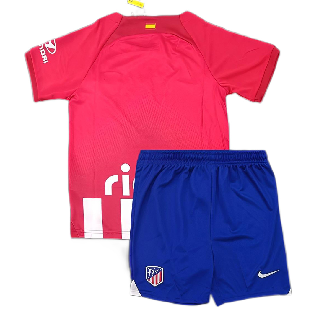 23-24 Atletico Madrid Home Kids Kit Jersey+Shorts - view 3