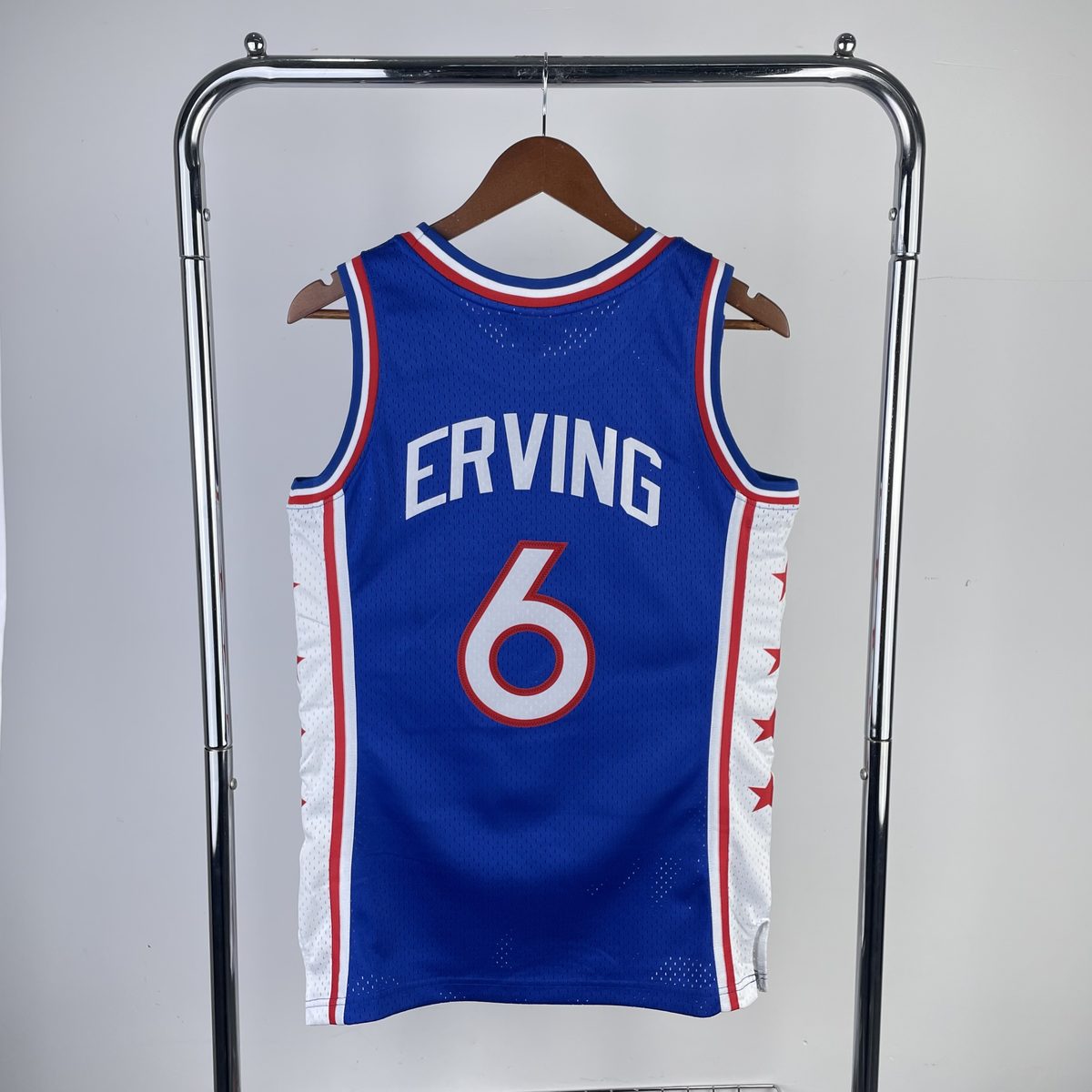 Philadelphia 76ers 1982-83 Season Throwback Jersey Blue #6 Julius Erving - detail