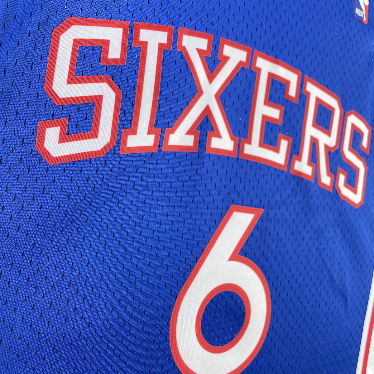 Philadelphia 76ers 1982-83 Season Throwback Jersey Blue #6 Julius Erving - detail