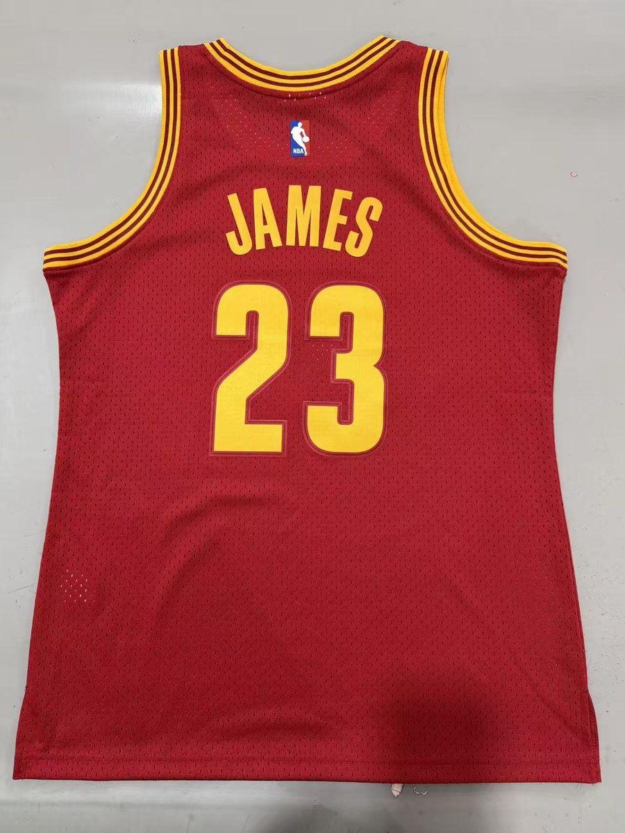Cleveland Cavaliers 2015-16 Season Throwback MN Jersey Wine 23 LeBron James - detail