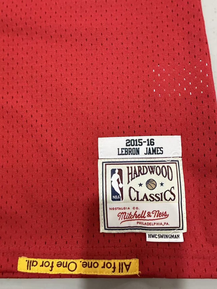 Cleveland Cavaliers 2015-16 Season Throwback MN Jersey Wine 23 LeBron James - detail