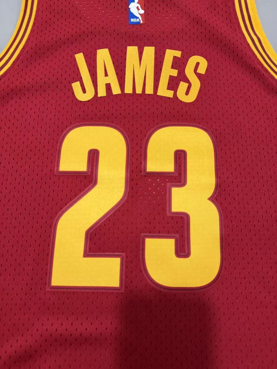 Cleveland Cavaliers 2015-16 Season Throwback MN Jersey Wine 23 LeBron James - detail