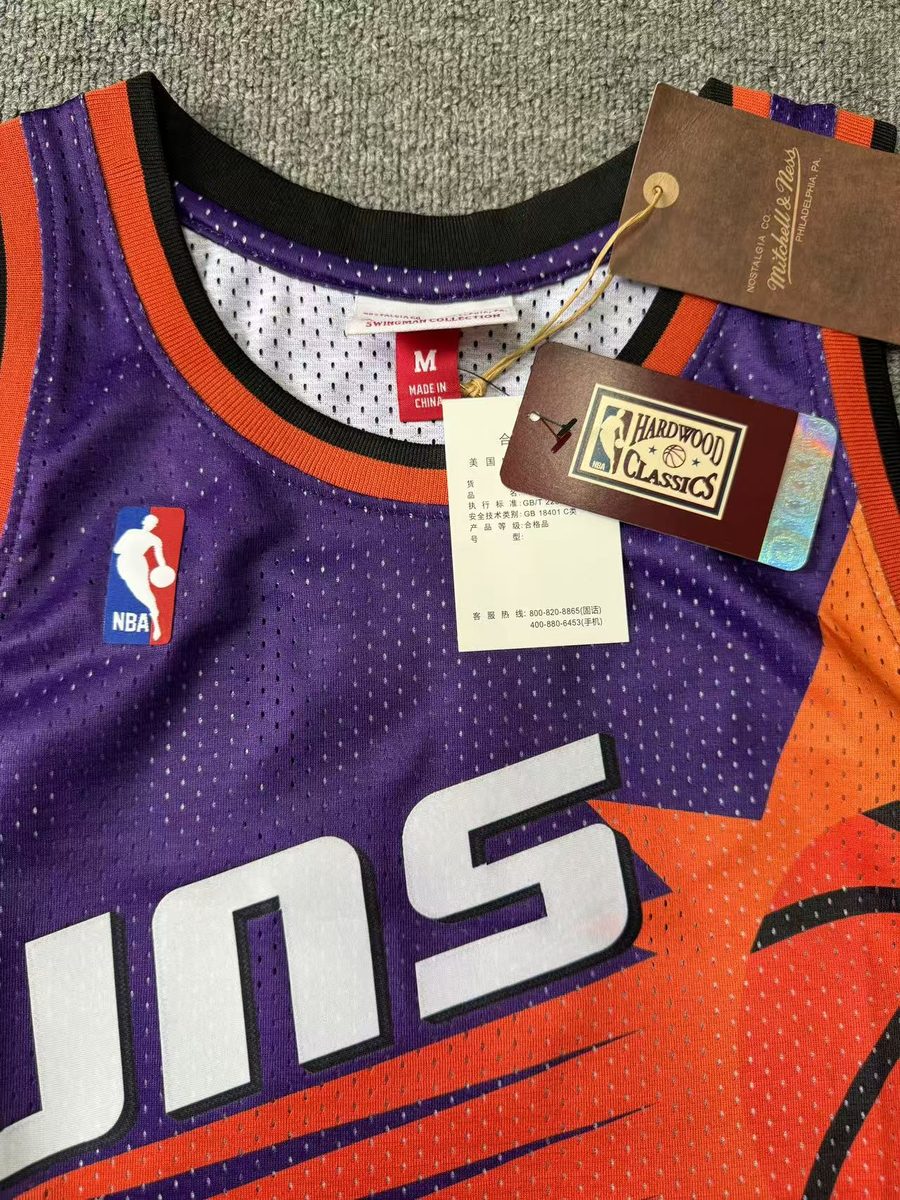 Phoenix Suns 1996-97 Season Throwback Heat-Pressed Purple #13 Steve Nash Jersey - detail