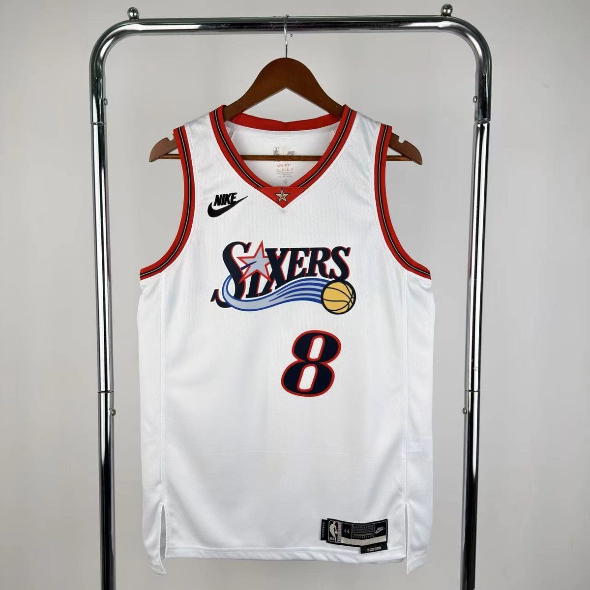 Philadelphia 76ers 2026-27 Season Throwback White Jersey - detail