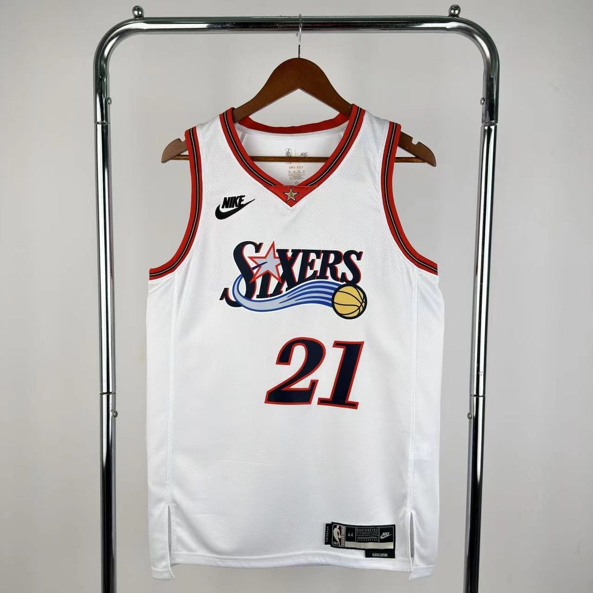 Philadelphia 76ers 2026-27 Season Throwback White Jersey - detail