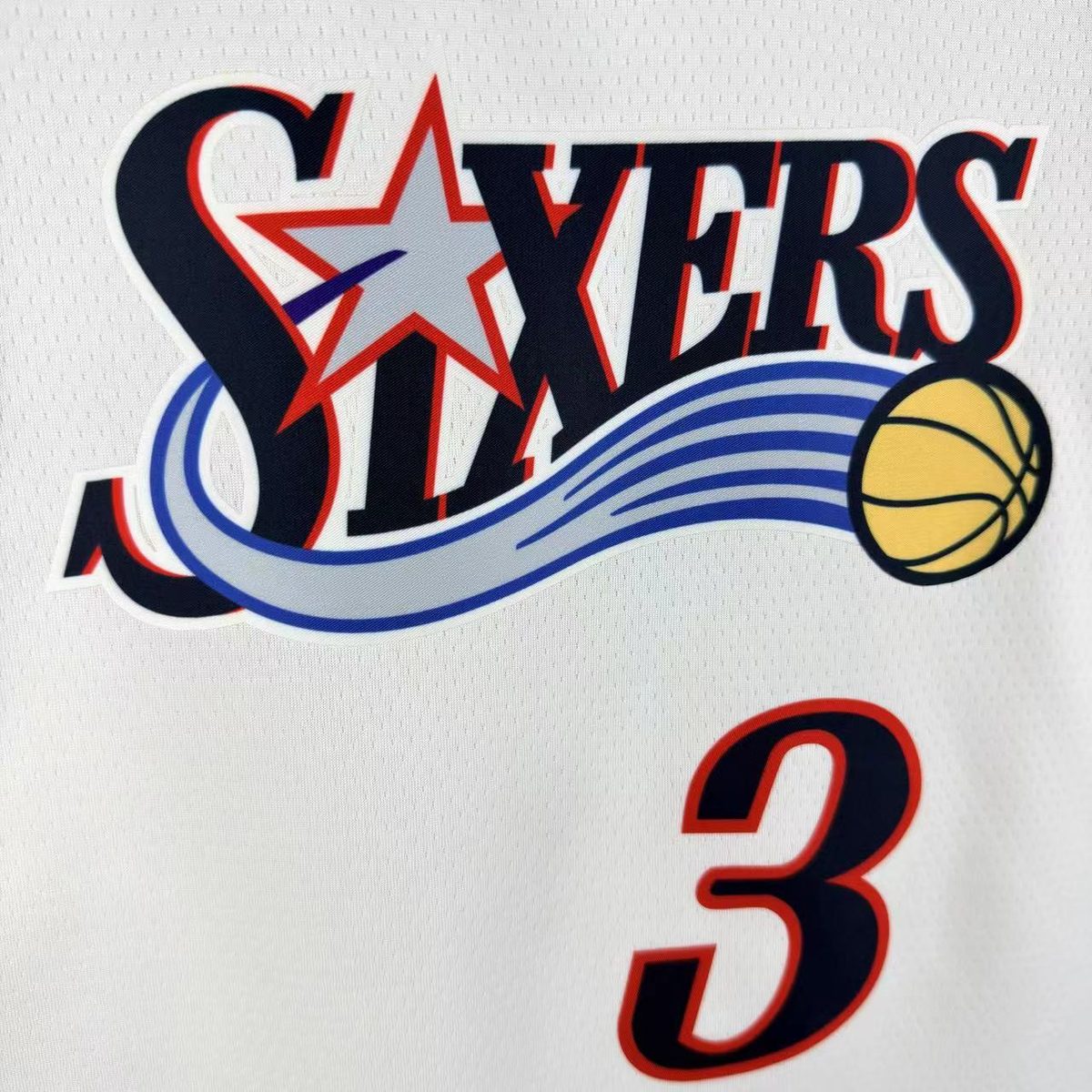 Philadelphia 76ers 2026-27 Season Throwback White Jersey - detail